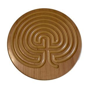 AUM Wood Products Large Finger Labyrinth Mindfulness Meditation Awakening Prayer